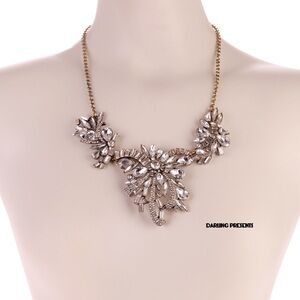 CRYSTAL CHANDELIER STATEMENT NECKLACE WOMEN COLOR GOLD & CLEAR